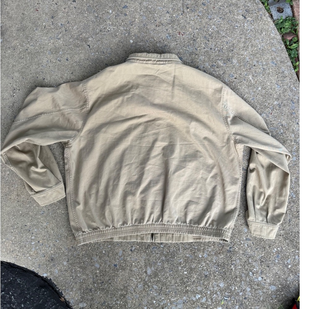 Polo Ralph Lauren Mens XXL Harrington Jacket Tan Beige Cotton Twill Full Zip - Picture 2 of 5